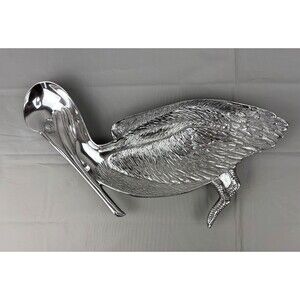 Mariposa Pelican Serving Tray Platter Recycled Aluminum Coastal Beach Nautical